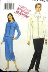 9574 EZ VOGUE ZIP JACKET LENGTHS, LONG SKIRT, PANTS PATTERN 8-24 3  SIZES choice uncut